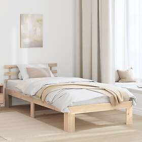 vidaXL Natural Pine Wood Bed Frame Natural Solid Pine wood 90 x 200 cm