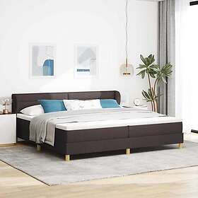 vidaXL Bed Frame with Mattress Dark Brown 200x200 cm Fabric