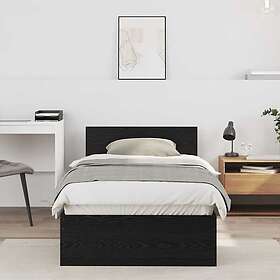 vidaXL Bed Frame without Mattress with Headboard Black Oak 75x190 cm
