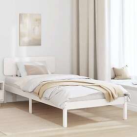 vidaXL Bed Frame with Headboard White 90x190 cm Solid Pine Wood