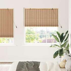 vidaXL with Curtains Manual Light Brown 140 x 220 cm Bamboo