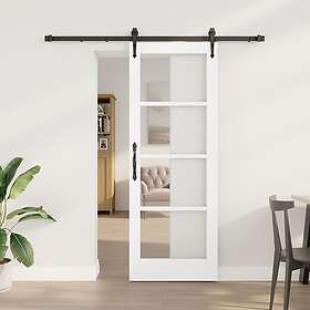 vidaXL Sliding Door with Hardware Set White 73,5x198.5 cm Solid Wood Pine