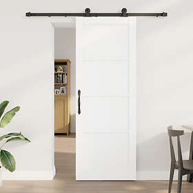 vidaXL Sliding Door with Hardware Set White 78x211 cm Solid Wood Pine