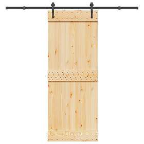 vidaXL Sliding Door with Hardware Set 80x210 cm Solid Wood Pine