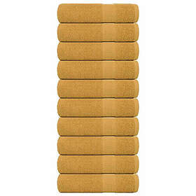 vidaXL Bath Towels 10 pcs Gold 100x150 cm 360 gsm 100% Cotton