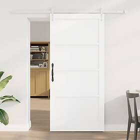 vidaXL Sliding Door with Hardware Set White 93x202 cm Solid Wood Pine