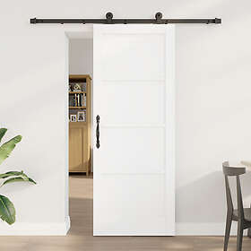vidaXL Sliding Door with Hardware Set White 78x202 cm Solid Wood Pine