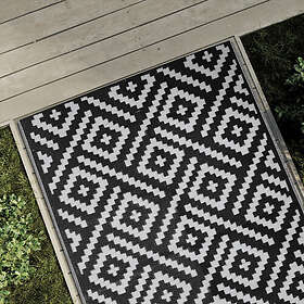 vidaXL Outdoor Carpet ARAKIL White and Black 120x180 cm PP