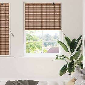 vidaXL with Curtains Manual Brown 110 x 160 cm Bamboo