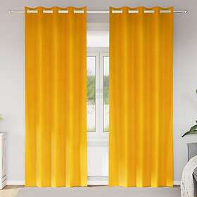 vidaXL Blackout Curtains with Eyelets 2 pcs Mustard Yellow Velvet