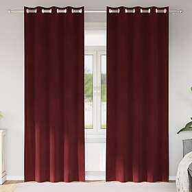 vidaXL Blackout Curtains with Eyelets 2 pcs Wine Red Velvet