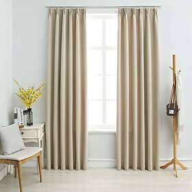 vidaXL Blackout Curtains with Hooks 2 pcs Beige 140x175 cm