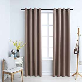 vidaXL Blackout Curtains with Metal Rings 2 pcs Taupe 140x175 cm