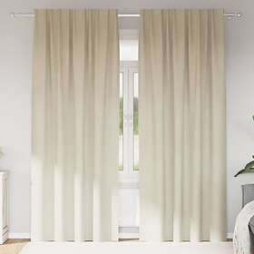 vidaXL Blackout Curtains with Top Tape 2 pcs Cream Velvet