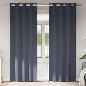vidaXL Curtains with Curtains 2 pcs Anthracite 225 x 140 cm Polyester