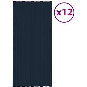 vidaXL Roof Panels 12 pcs Galvanised Steel Anthracite 100x45 cm