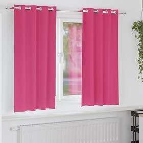 vidaXL Curtains with Curtains 2 pcs Bright pink 175 x 140 cm Polyester