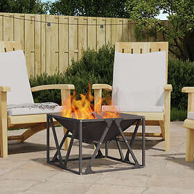 vidaXL Fire Pit Square Black 50x50x35 cm Steel