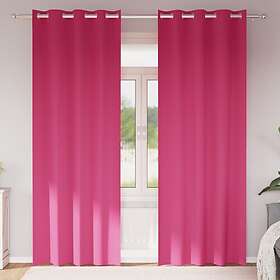 vidaXL Curtains with Curtains 2 pcs Bright pink 225 x 140 cm Polyester