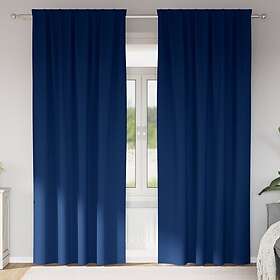vidaXL Curtains with Curtains 2 pcs Dark blue 225 x 140 cm Polyester