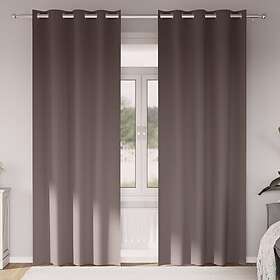 vidaXL Curtains with Curtains 2 pcs Dark brown 245 x 140 cm Polyester