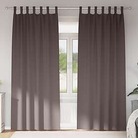 vidaXL Curtains with Curtains 2 pcs Dark brown 260 x 140 cm Polyester