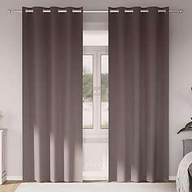 vidaXL Curtains with Curtains 2 pcs Dark brown 225 x 140 cm Polyester