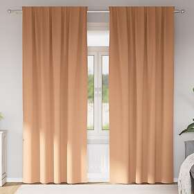 vidaXL Curtains with Curtains 2 pcs Light brown 225 x 140 cm Polyester