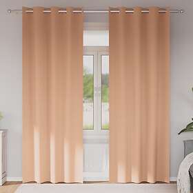 vidaXL Curtains with Curtains 2 pcs Light brown 260 x 140 cm Polyester