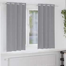 vidaXL Curtains with Curtains 2 pcs Light grey 175 x 140 cm Polyester