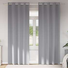 vidaXL Curtains with Curtains 2 pcs Light grey 260 x 140 cm Polyester