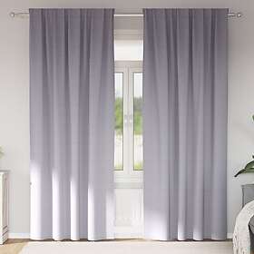 vidaXL Curtains with Curtains 2 pcs Metal grey 245 x 140 cm Polyester