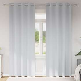 vidaXL Curtains with Curtains 2 pcs Pale grey 225 x 140 cm Polyester
