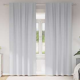 vidaXL Curtains with Curtains 2 pcs Pale grey 260 x 140 cm Polyester