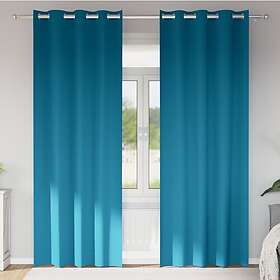 vidaXL Curtains with Curtains 2 pcs Turquoise 245 x 140 cm Polyester