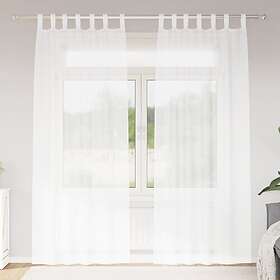 vidaXL Curtains with Curtains 2 pcs White 140 x 245 cm Polyester