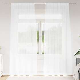 vidaXL Curtains with Curtains 2 pcs White 140 x 225 cm Polyester