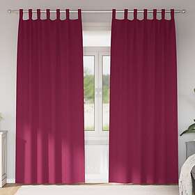 vidaXL Curtains with Curtains 2 pcs Wine Red 260 x 140 cm Polyester