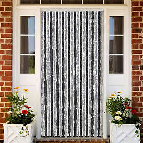 vidaXL Fly Curtain Grey and Black 90x200 cm Chenille