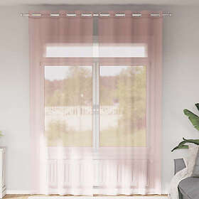 vidaXL Voile Curtains with Grommets 2 pcs Pink 140x260 cm