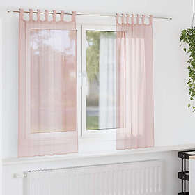 vidaXL Voile Curtains with Loops 2 pcs Light Pink 140x175 cm