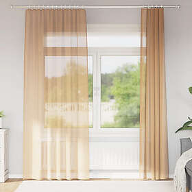 vidaXL Voile Curtains with Loops 2 pcs Sand 140x225 cm