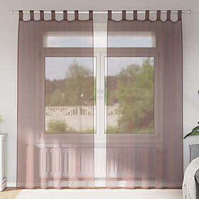 vidaXL Voile Curtains with Rod Pockets 2 pcs Brown