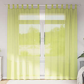 vidaXL Voile Curtains with Tab Top 2 pcs Apple Green