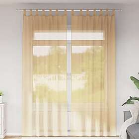 vidaXL Voile Curtains with Rod Pockets 2 pcs Sand