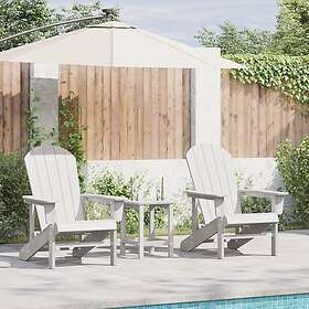 vidaXL Adirondack Chairs 2 pcs White 74x82x90 cm HDPE