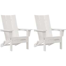 vidaXL Foldable Adirondack Chairs 2 pcs White 74,5x80.5x90 cm HDPE