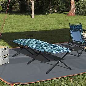 vidaXL Folding Sun Bed with Carry Bag Leaf Pattern 600D Oxford Fabric