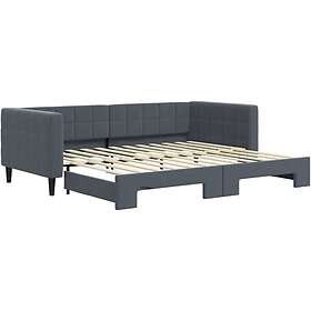 vidaXL Dagbädd utdragbar mörkgrå 90x200 cm sammet