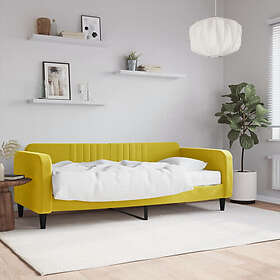 vidaXL Lit de jour avec matelas jaune 90x200 cm velours